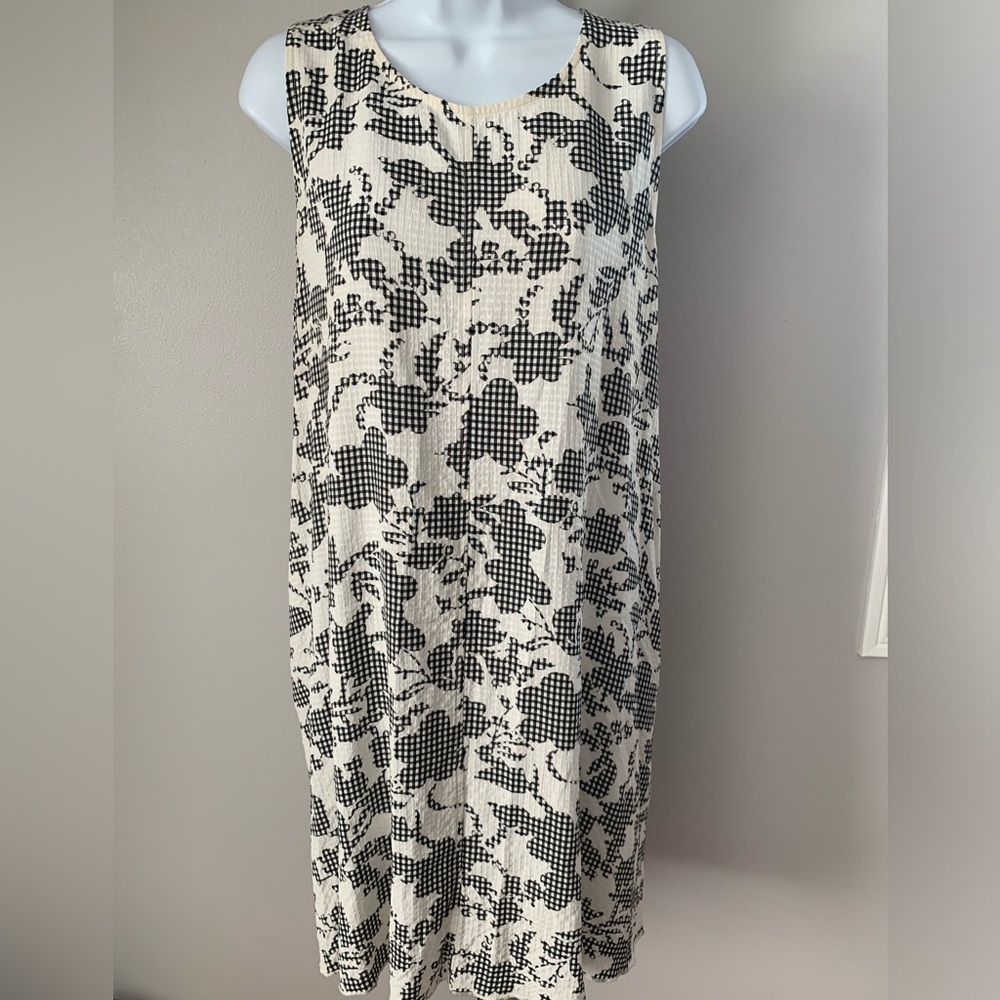 ISLE Textured Gingham Floral Print Dress